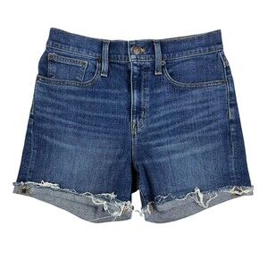 J. Crew Re-Imagined Cut-Off Jean Shorts High Rise Womens 26  Medium Wash Denim